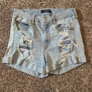 Aeropostale Light Blue Distressed Jean Shorts